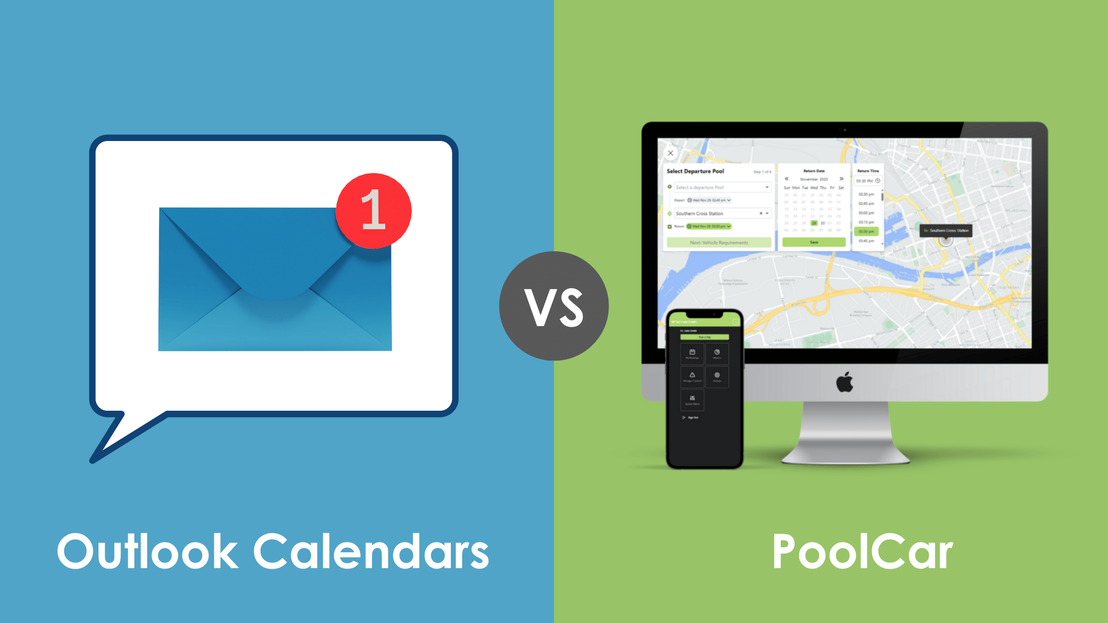 Outlook calendars vs PoolCar