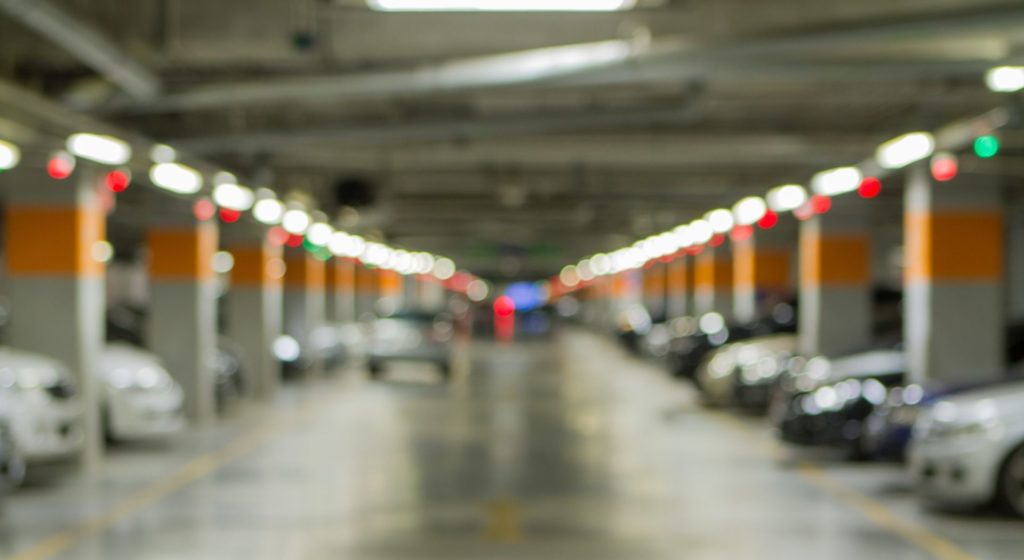 Vehicles in underground carpark