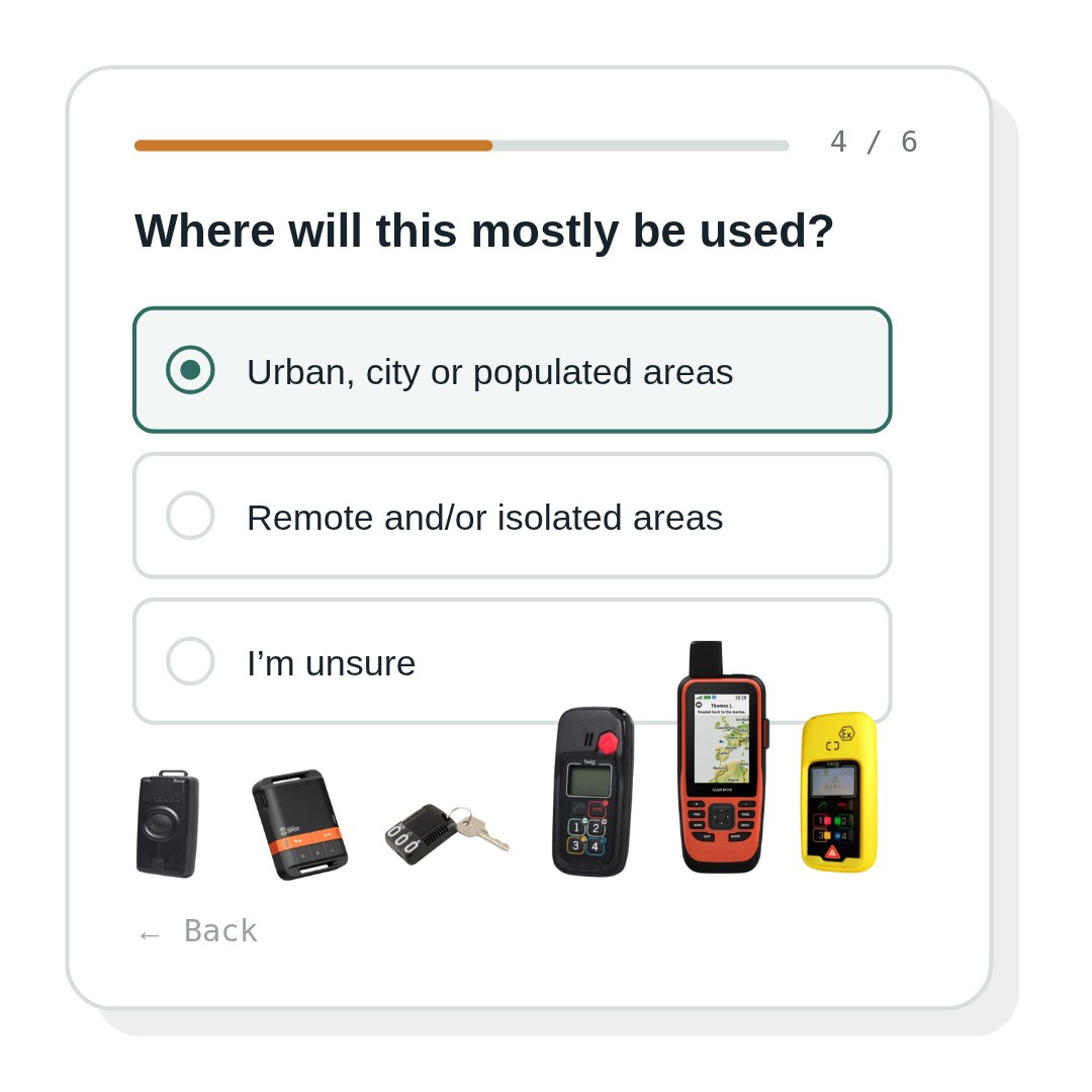 Personal Safety Device Selector Tool